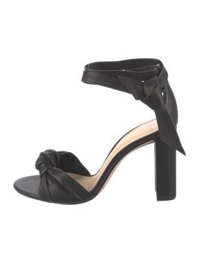 Alexandre Birman Kace 90 Black Leather Ankle Strap Block Heels Sandals Size 37